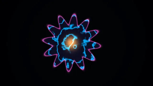 Abstract Neon Circular Waveform with Orange Core
