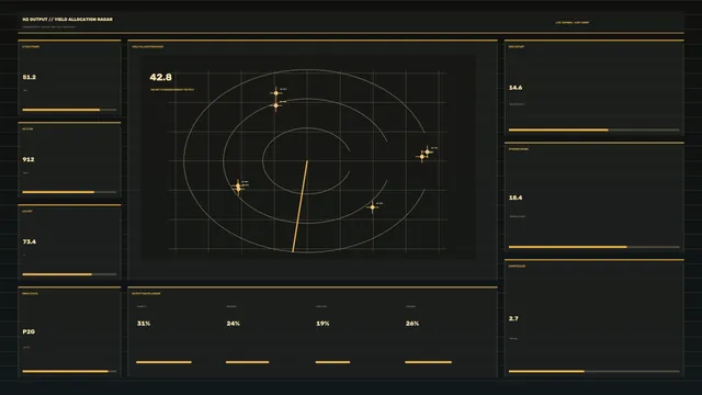 Hydrogen Energy Allocation Radar HUD 4K Sci-Fi Wallpaper