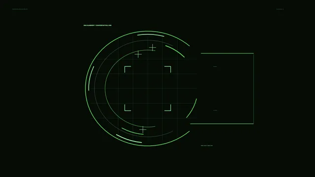 Futuristic Green Circular Scanner HUD 4K Wallpaper