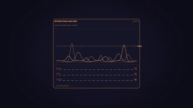 Amber Return Stack Analyzer HUD 4K Sci-Fi Wallpaper