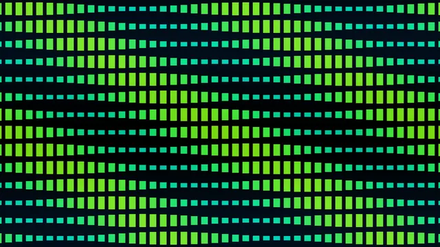 Neon Cyan and Lime Rectangular Wave Grid 4K Wallpaper