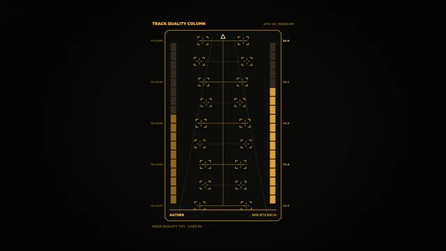 Amber Sci-Fi Tracking Quality HUD with Reticle Grid and Telemetry 4K Wallpaper