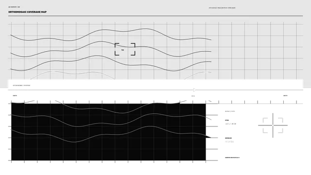 Monochrome Orthomosaic Coverage Map HUD Dashboard 4K Wallpaper