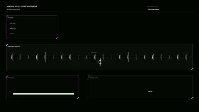 Minimal Sci-Fi HUD Dashboard Wallpaper with Timeline and Clearance Panels