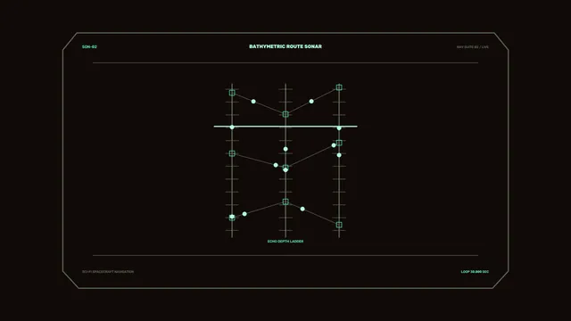 Bathymetric Route Sonar HUD with Echo Depth Ladder