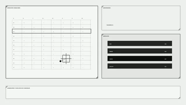 Monochrome Sci-Fi HUD Dashboard with Telemetry Grid and Ranked Actions
