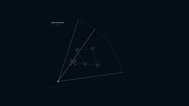 Wedge Radar Node HUD with Target Marker – 4K Sci-Fi Wallpaper