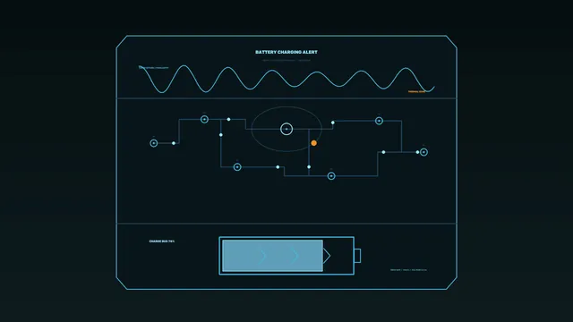 Battery Charging Alert HUD Interface 4K Wallpaper