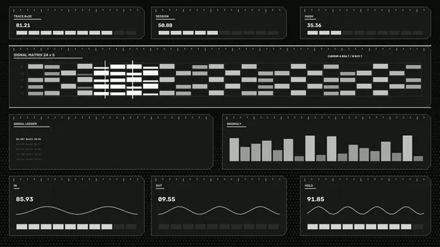 Monochrome Telemetry Dashboard HUD 4K Wallpaper