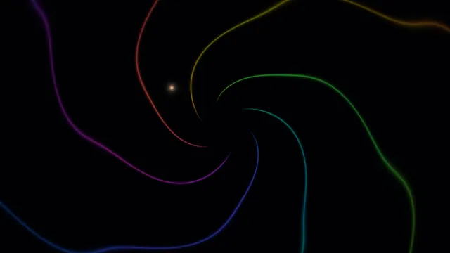Rainbow Neon Vortex on Black Background 4K Wallpaper