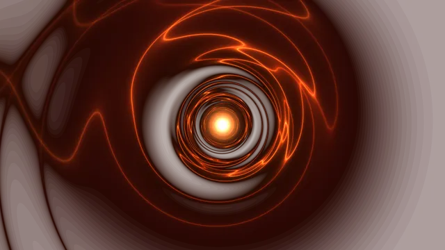 Glowing Orange Wormhole Tunnel with Concentric Light Rings