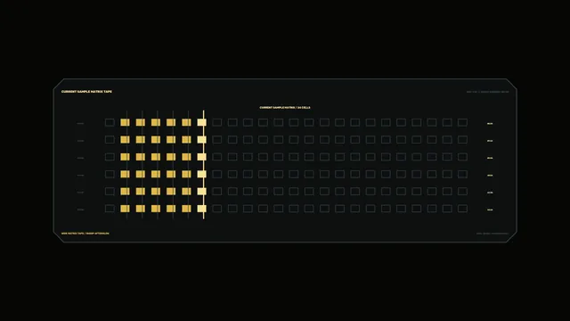 Current Sample Matrix Telemetry HUD — 4K Sci-Fi Wallpaper