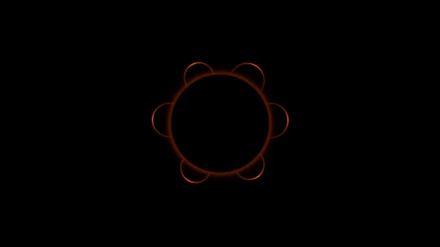 Orange Radial Scanner HUD on Black 4K Wallpaper