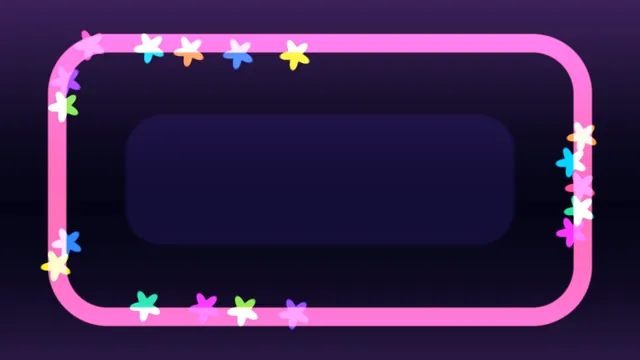 Neon Pink Rounded Frame with Colorful Star Accents on Purple 4K Wallpaper