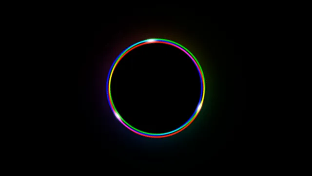 Multicolor Circular Sci-Fi HUD Ring on Black 4K Wallpaper