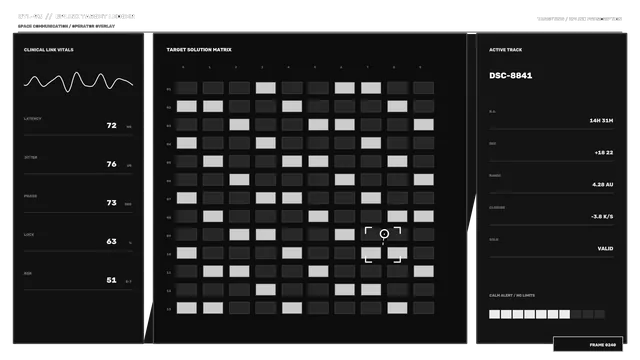 Sci-Fi Target Matrix HUD and Telemetry Dashboard 4K Wallpaper