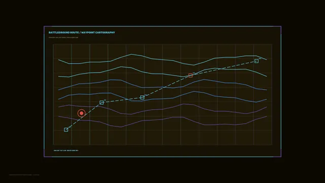 Sci-Fi Waypoint Route Cartography HUD 4K Wallpaper