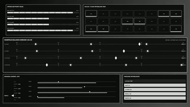 Sci-Fi Flow Monitoring HUD Dashboard 4K Wallpaper