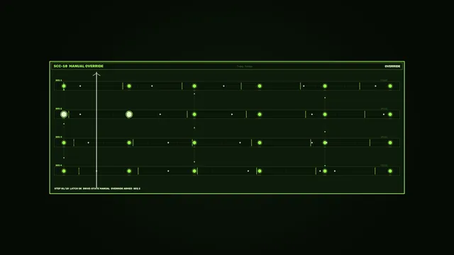 Green Spacecraft Manual Override HUD 4K Wallpaper
