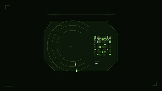 Green Octagonal Scanner HUD Telemetry Grid 4K Wallpaper