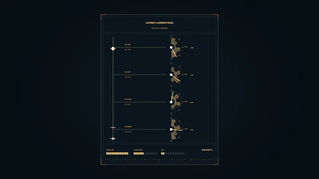 Sci-Fi Telemetry Comparison HUD with Segmented Gauges 4K Wallpaper