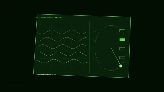 Green Terrain Telemetry HUD Dashboard 4K Sci-Fi Wallpaper