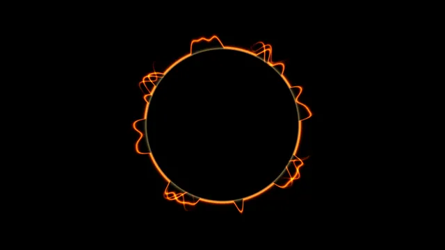Abstract Orange Glowing Ring on Black 4K Wallpaper