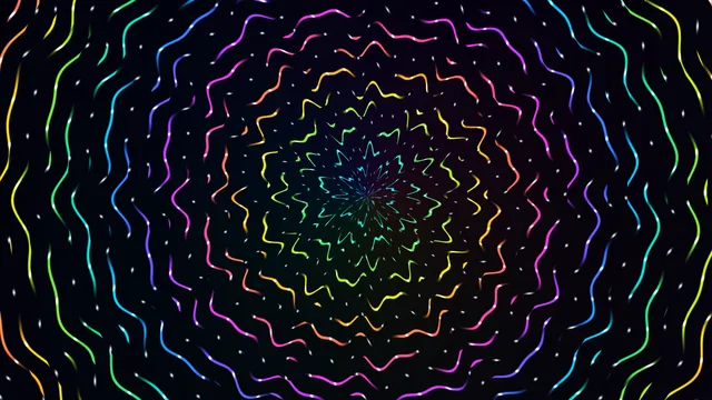 Neon Concentric Ripple Pattern on Black