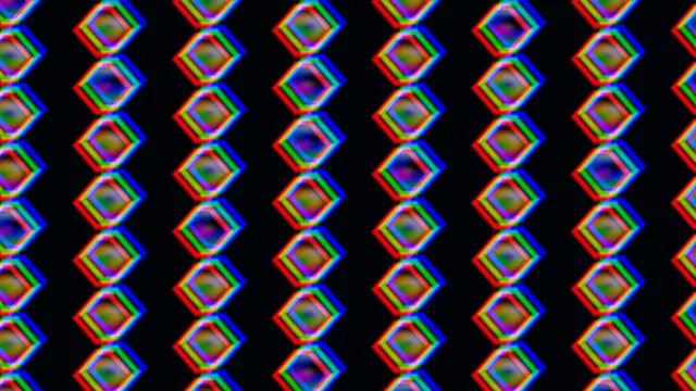 RGB Chromatic Diamond Grid on Black 4K Wallpaper