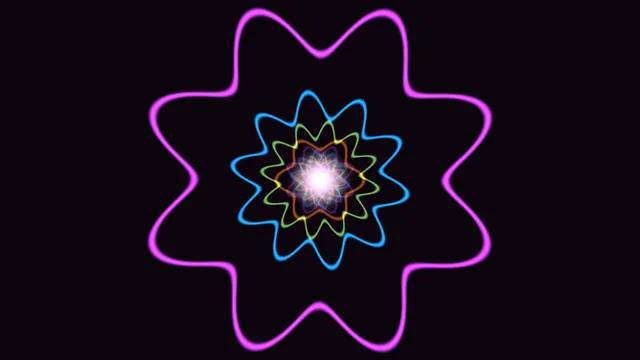 Abstract Neon Depth Tunnel with Floral Geometry 4K Wallpaper