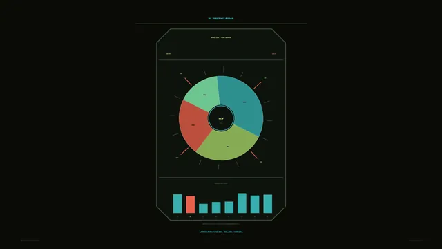 Sci-Fi HUD Data Statistics Dashboard with Radial Chart – 4K Wallpaper