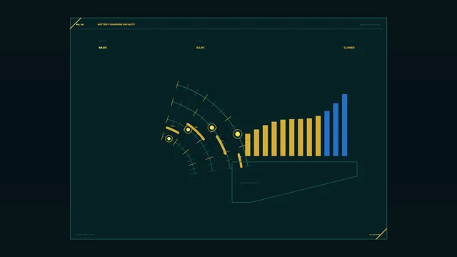 Battery Charging Capacity HUD Dashboard 4K Sci-Fi Wallpaper