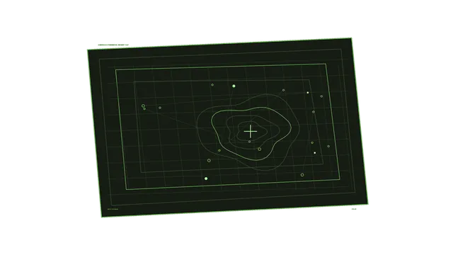 Green Contour-Mapping Scanner HUD with Grid Telemetry | 4K Sci-Fi Wallpaper
