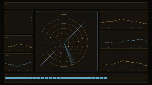 Sci-Fi Radar Tracking HUD Dashboard 4K Wallpaper