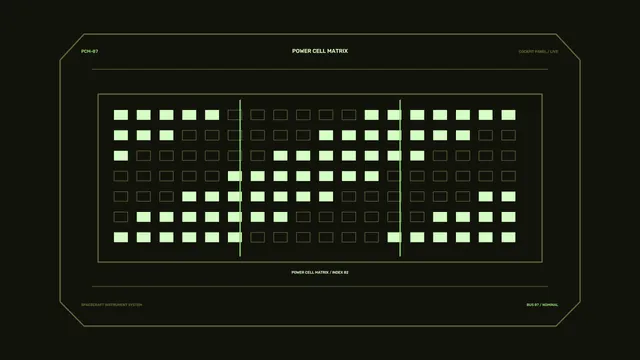 Sci-Fi Power Cell Matrix HUD Interface 4K Wallpaper