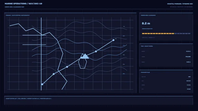Under-Keel Clearance Marine Navigation HUD – 4K Sci-Fi Wallpaper