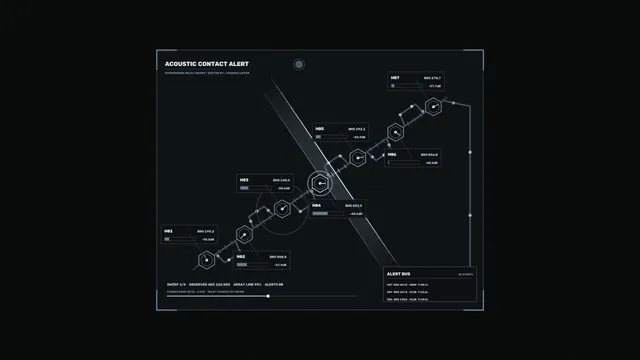 Acoustic Contact Alert Hydrophone HUD — 4K Sci-Fi Wallpaper