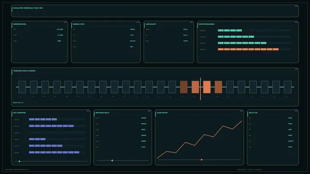 Futuristic Relay Threshold Telemetry HUD Dashboard 4K Wallpaper