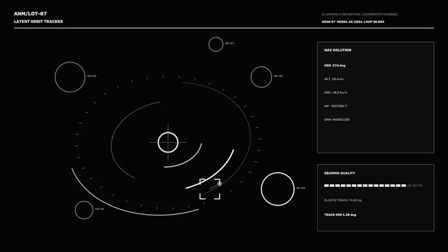 4K Sci-Fi Navigation Telemetry HUD with Circular Orbit Tracker