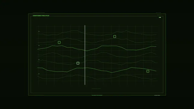 Election Data Analysis HUD with Green Multi-Line Graphs 4K Wallpaper