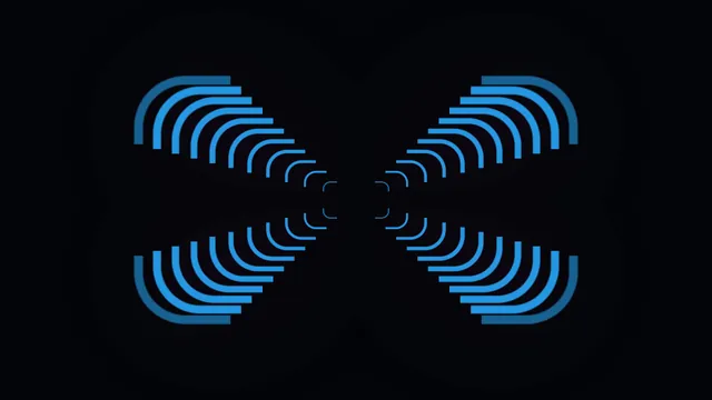 Blue Segmented Tunnel Geometry on Black 4K Wallpaper