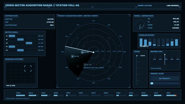 Sci-Fi Radar Acquisition HUD Interface – Free 4K Wallpaper