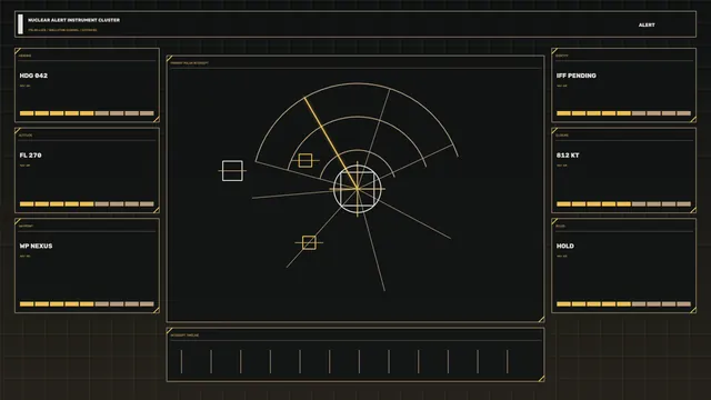 Amber Radar Intercept HUD Dashboard 4K Sci-Fi Wallpaper