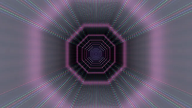 Retro Neon Hexagonal Tunnel 4K Wallpaper