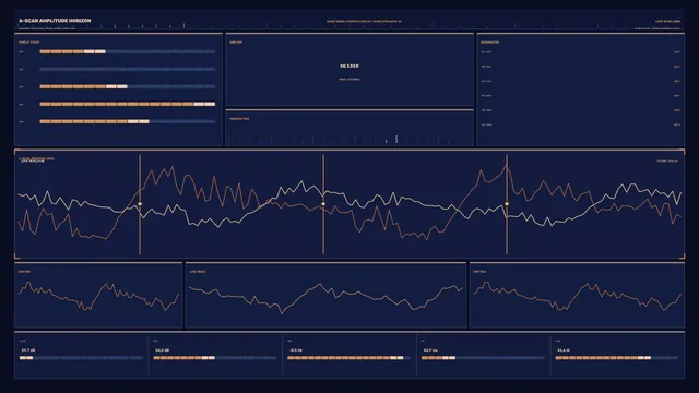Fictional Sonar Signal HUD Dashboard with Waveform Telemetry – 4K Wallpaper
