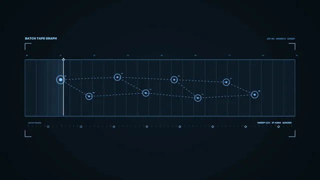 Blue Batch Tape Graph Node HUD 4K Wallpaper