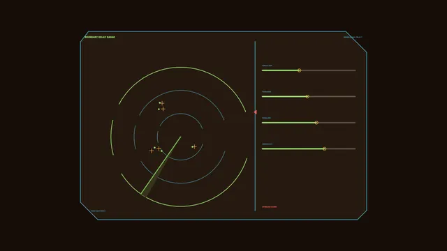 Sci-Fi Boundary Relay Radar HUD 4K Wallpaper
