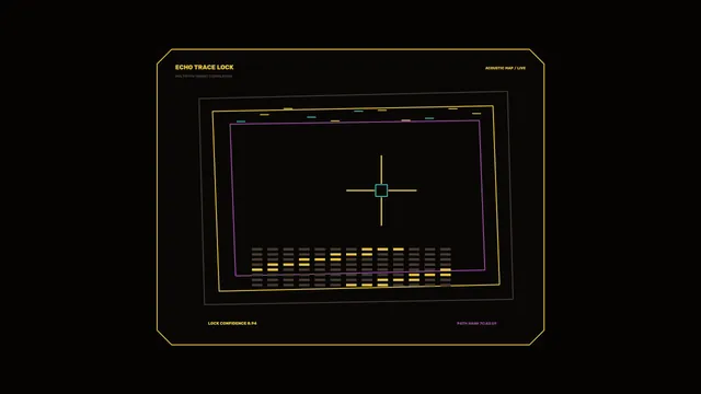 Acoustic Mapping Echo Trace HUD with Crosshair Telemetry