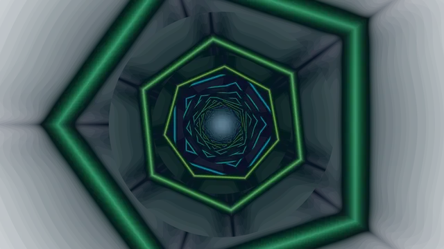 Neon Polygonal Tunnel 4K Wallpaper