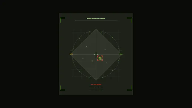 Acoustic Contact Alert Targeting HUD with Circular Scanner – 4K Sci-Fi Wallpaper